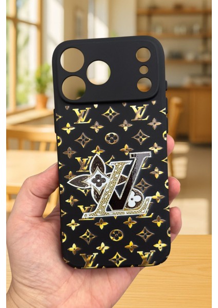 iPhone 17 Pro Uyumlu Lv Desenli Silikon Darbe Emici Klasik Korumalı Rubber Kılıf fiyatları