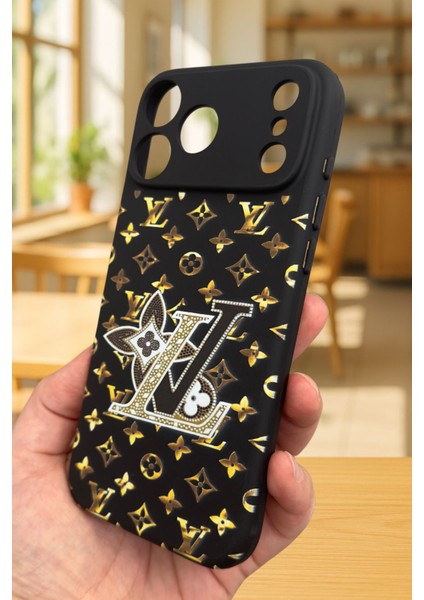 iPhone 17 Pro Uyumlu Lv Desenli Silikon Darbe Emici Klasik Korumalı Rubber Kılıf fırsatları