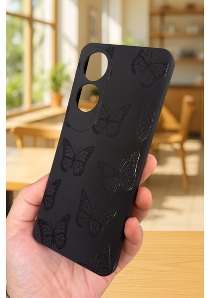 Oppo A60 Uyumlu Siyah Kelebek Desenli Silikon Darbe Emici Klasik Korumalı Rubber Kılıf fırsatları