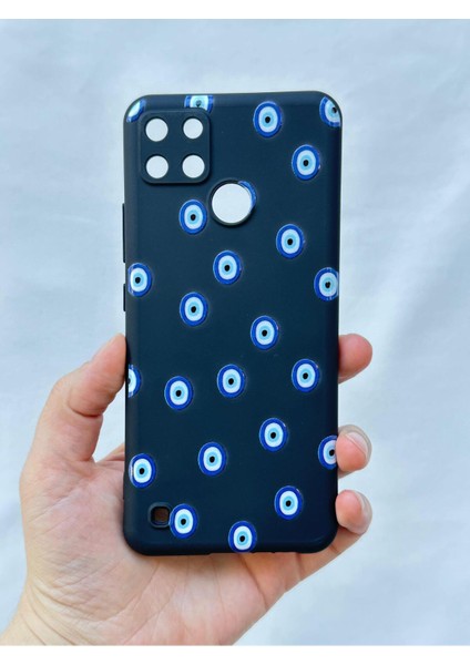 Realme C21Y ve C25Y -Nazar Boncuk Desenli Silikon Darbe Emici Klasik Korumalı Rubber Kılıf fiyatları