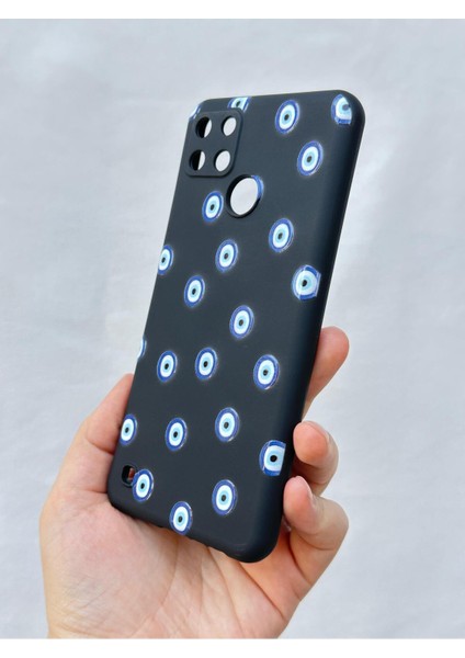 Realme C21Y ve C25Y -Nazar Boncuk Desenli Silikon Darbe Emici Klasik Korumalı Rubber Kılıf fırsatları
