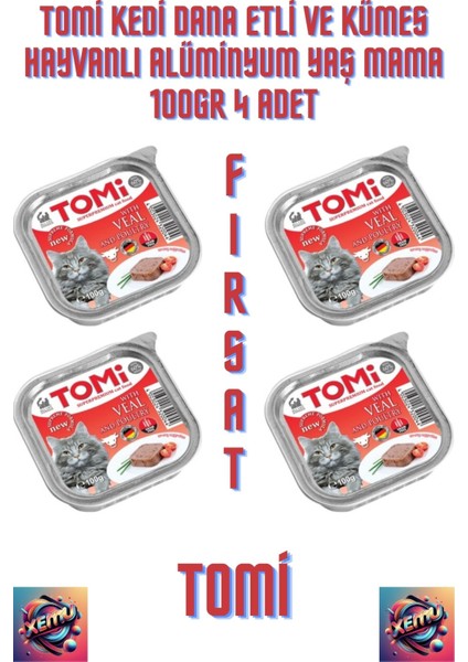 Kedi Dana Etli ve Kümes Hayvanlı Alüminyum Yaş Mama 100GR 4