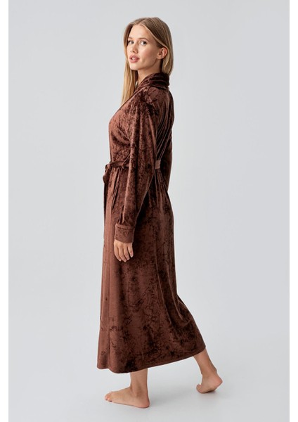 Uzun Kollu Esnek Kadife Viskon Sabahlık 25100 fırsatları