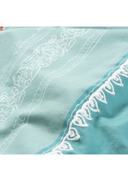 Sansad 200 Tc El Işi Nakışlı Pamuk Nevresim Takımı 200X220 cm Koyu Yeşil indirimleri