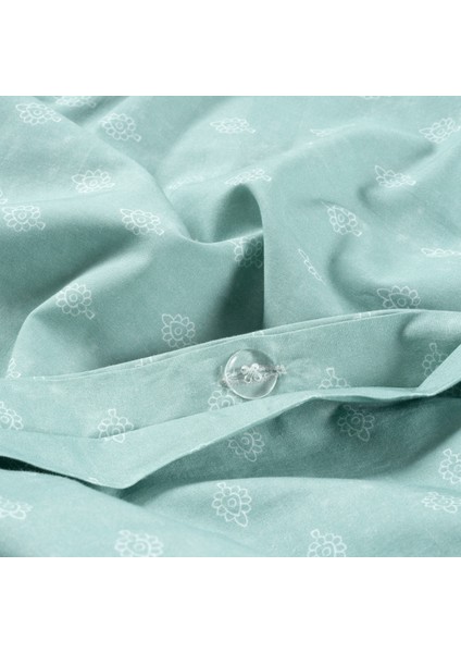 Sansad 200 Tc El Işi Nakışlı Pamuk Nevresim Takımı 200X220 cm Koyu Yeşil