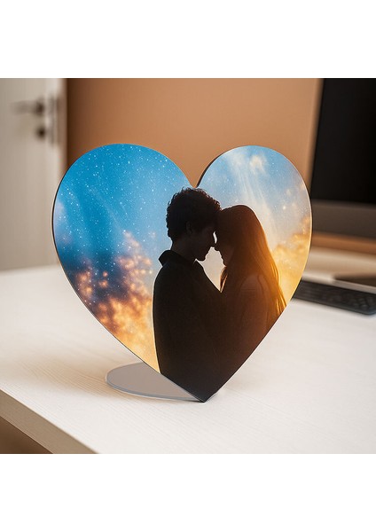 Metal Gövdeli Kalp Tasarımlı Süblimasyon Çerçeve | Yelkovanstudio