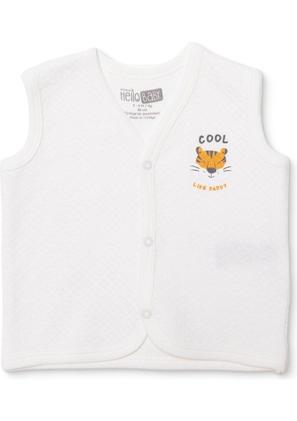 Erkek Bebek Kapitone Yelek Kapitone Örme V Yaka Atlet Kol