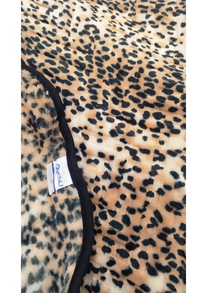 Safari Çift Kişilik Ultra Yumuşak Embos Vizon Battaniye (200X240)-LEOPAR Bej modelleri