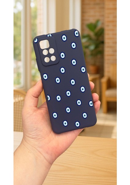 Xiaomi Redmi 10 2022 Nazar Boncuk Desenli Silikon Darbe Emici Klasik Korumalı Rubber Kılıf