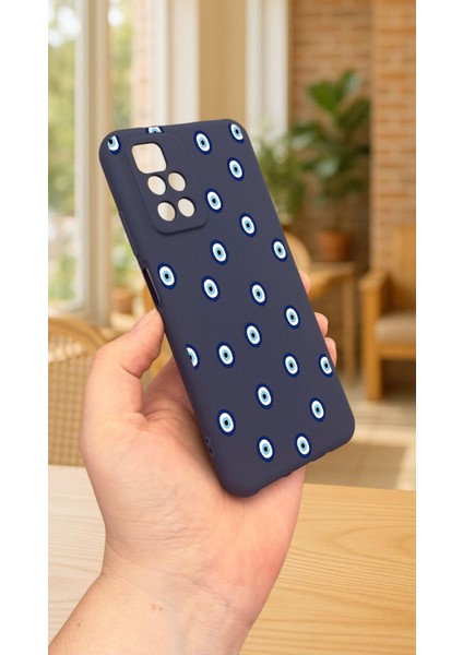 Xiaomi Redmi 10 2022 Nazar Boncuk Desenli Silikon Darbe Emici Klasik Korumalı Rubber Kılıf modelleri