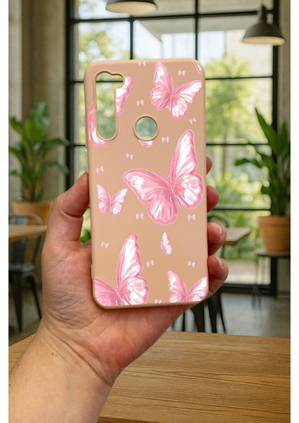 Xiaomi Redmi Note 8 Pembe Kelebek Desenli Silikon Darbe Emici Klasik Korumalı Rubber Kılıf fiyatları