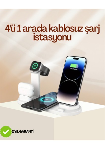 4 Cihazı Aynı Anda Şarj Edebilen Kablosuz Şarj Istasyonu – Çok Yönlü ve Pr - M051B659-N48