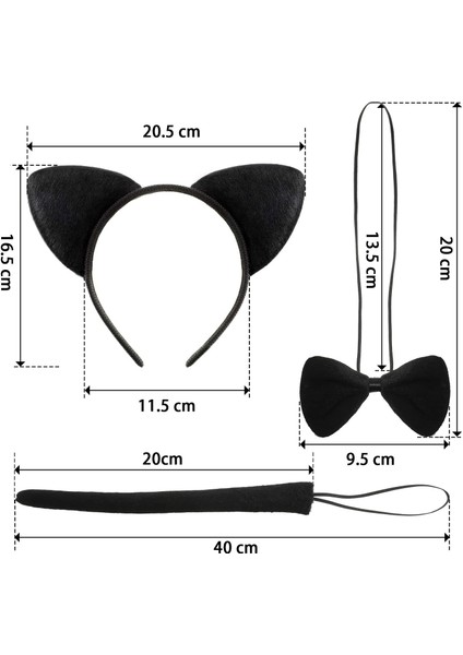 Kedi Kostüm Taç Kuyruk Papyon Seti 1 Adet fiyatları