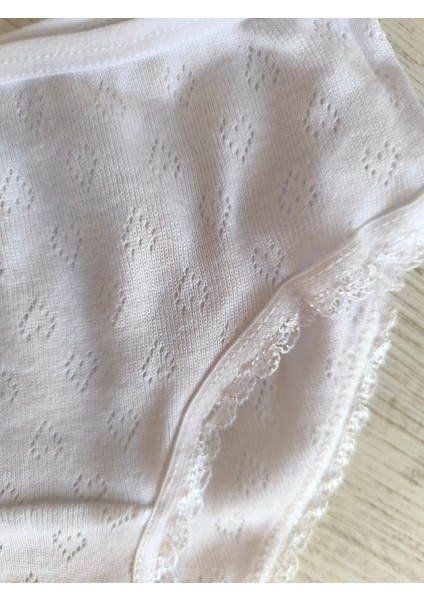 Kız Çocuk Külot 3'lü Jakarlı Terletmez %100 Pamuk Beyaz Krem Pembe indirimleri
