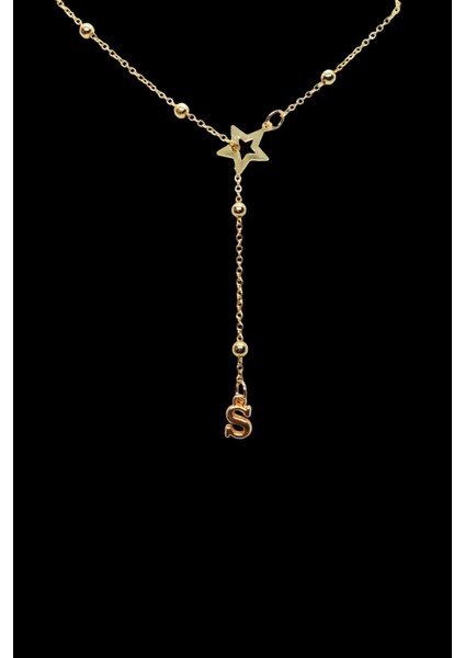S Harfi Yıldız Topçuk Y 316L Paslanmaz Çelik Zincir Altın Kaplama Kolye Hediye Kalp Sevgili Eş fiyatları