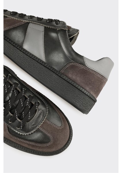 Antrasit Deri Erkek Günlük Ayakkabı indirimleri