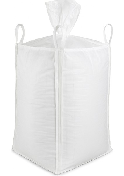 Bigbag 90X90X110 cm – Üstü Bacalı Altı Düz – Beyaz Endüstriyel Taşıma Torbası