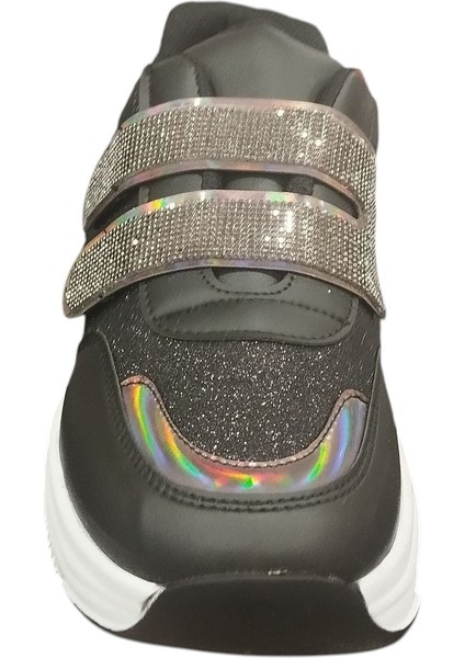 928315Z 5 cm Topuk Boyu Ortopedik Bantlı Günlük Kadın Simli Sneaker Ayakkabı modelleri