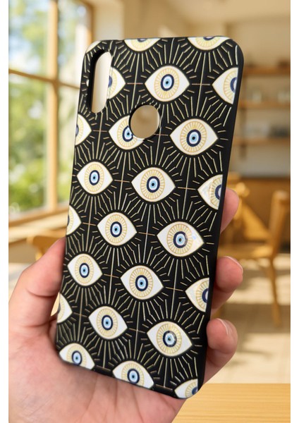 Huawei Y7 2019 Uyumlu Evıl Eye Desenli Silikon Darbe Emici Klasik Korumalı Rubber Kılıf fırsatları