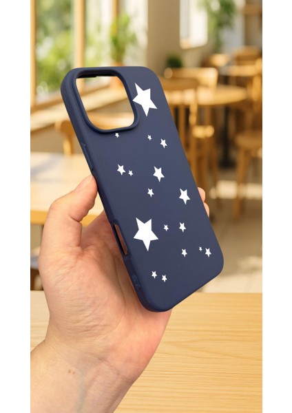 iPhone 15 Pro Max -Mini Yıldız Desenli Silikon Darbe Emici Klasik Korumalı Rubber Kılıf modelleri