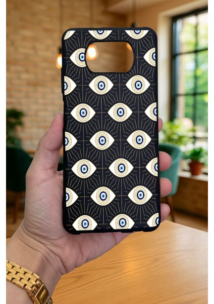 Poco X3 ve X3 Pro Uyumlu Evıl Eye Desenli Silikon Darbe Emici Klasik Korumalı Rubber Kılıf fiyatları
