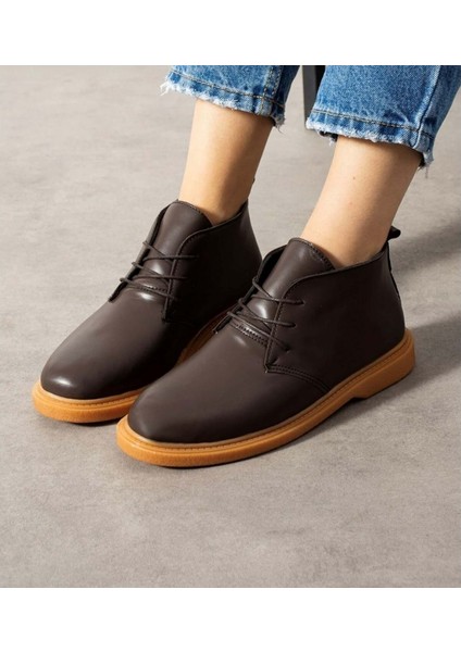 Bağcıklı Bilek Boy Klasik Termo Taban Bot - Kahverengi - 39 modelleri