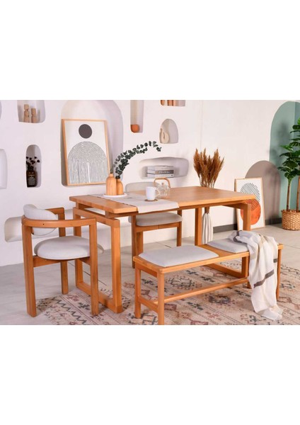 Cheri Ahşap Masası 140 cm Meşe