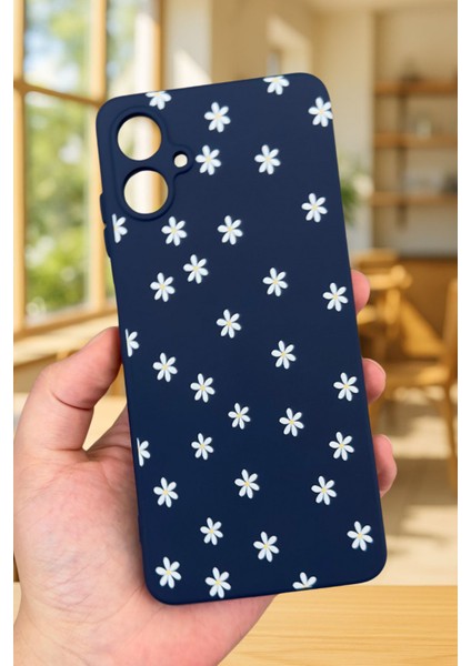 Samsung Galaxy A06 Uyumlu Mini Papatya Desenli Silikon Darbe Emici Klasik Korumalı Rubber Kılıf