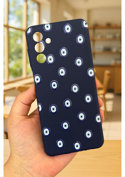 Samsung Galaxy A54 Uyumlu Nazar Boncuk Desenli Silikon Darbe Emici Klasik Korumalı Rubber Kılıf