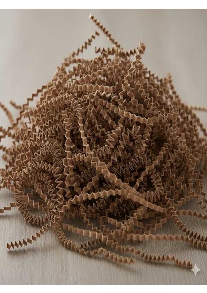 Kahverengi Kraft 50 gr Kırpık Kağıt, Z Zigzag, Süs Hediye Kutu Dolgu Kağıt Kırpık Kutu Içi Süsleme