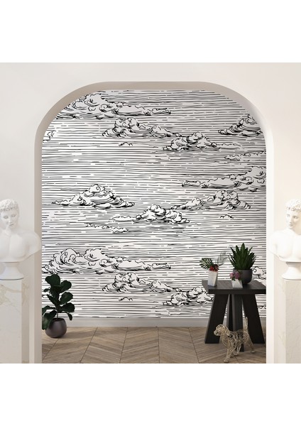 Rüzgar Motifli Duvar Kağıdı-Yırtılmaz Silinebilir Isı Yalıtımlı