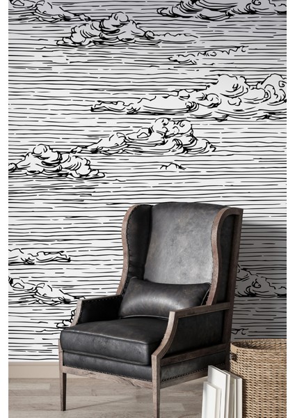 Rüzgar Motifli Duvar Kağıdı-Yırtılmaz Silinebilir Isı Yalıtımlı modelleri