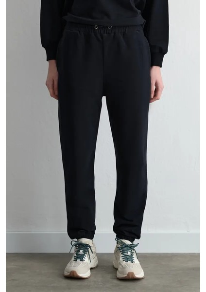 Paçası Lastikli Pamuklu Eşofman Altı - Siyah fiyatları