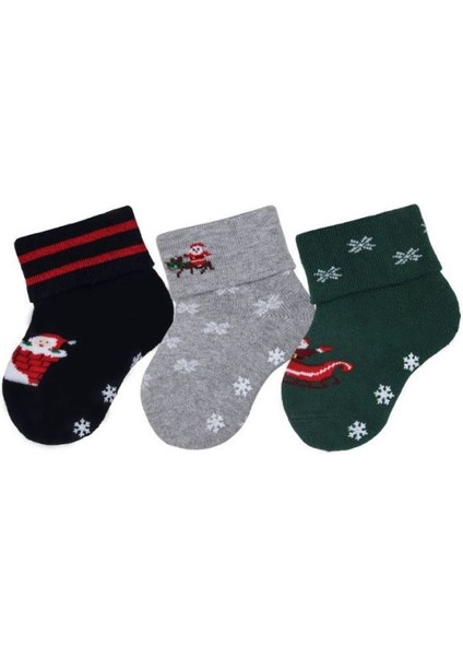 Noel Baba Havlu Erkek 3lü Bebek Soket ONL-02699 fiyatları