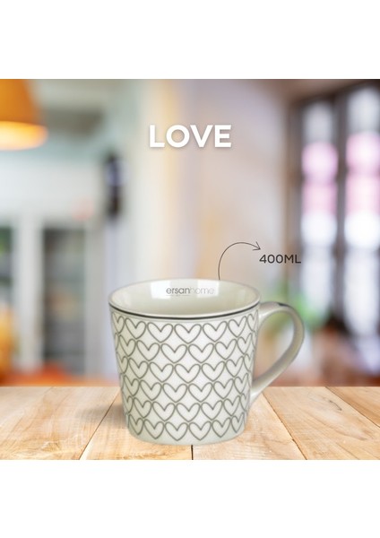 Porselen Kupa 400ML Love Serisi Desen3