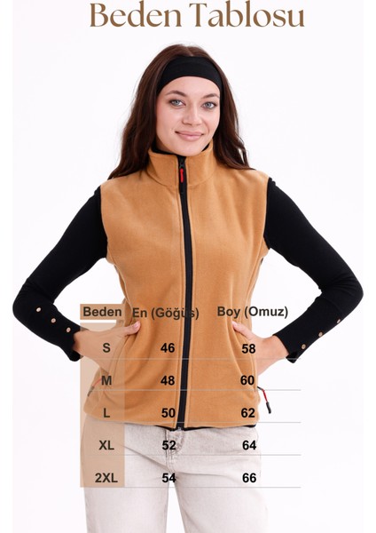 Kadın Slim Fit Tam Fermuarlı Polar Yelek fiyatları