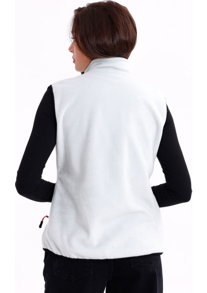 Kadın Slim Fit Tam Fermuarlı Polar Yelek