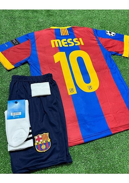 Fc. B.a.r.c.e.l.o.n.a 2011 Sampiyonlar Ligi Finali Lionel Messi Nostalji Çocuk Forması 4'lü Set