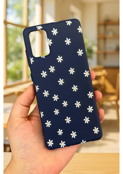 Samsung Galaxy A71 Uyumlu Mini Papatya Desenli Silikon Darbe Emici Klasik Korumalı Rubber Kılıf