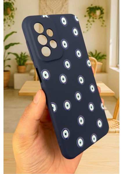 Samsung Galaxy A72 Uyumlu Nazar Boncuk Desenli Silikon Darbe Emici Klasik Korumalı Rubber Kılıf modelleri