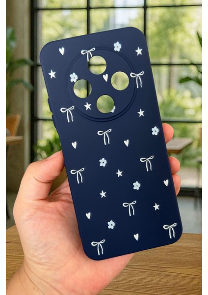 Tecno Spark 30C Uyumlu Mini Fiyonk Desenli Silikon Darbe Emici Klasik Korumalı Rubber Kılıf