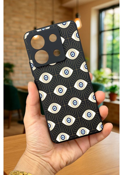 Xiaomi Redmi Note 13 Pro 5g Evıl Eye Desenli Silikon Darbe Emici Klasik Korumalı Rubber Kılıf