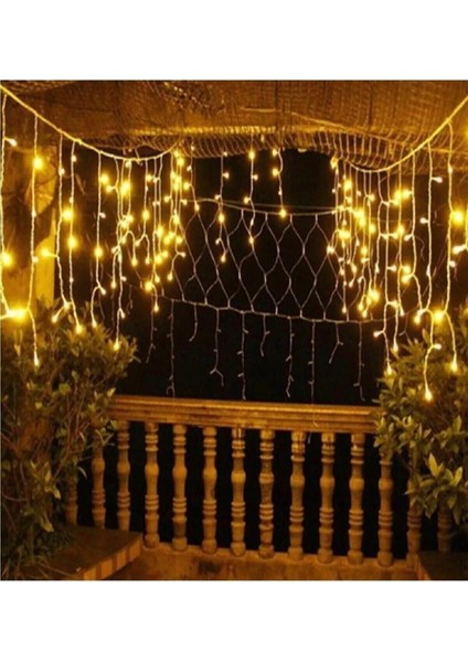 Perde LED Işık 4 Metre Genişlik 50X60X70 Saçak Gün Işığı - 96 Ledli Saçaklı LED 8 Fonksiyonlu fiyatları