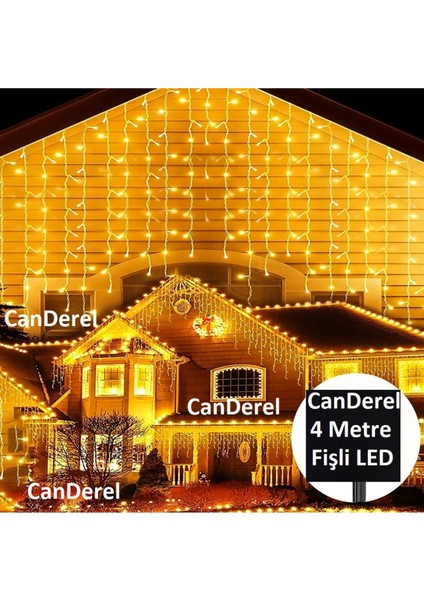 Perde LED Işık 4 Metre Genişlik 50X60X70 Saçak Gün Işığı - 96 Ledli Saçaklı LED 8 Fonksiyonlu fırsatları