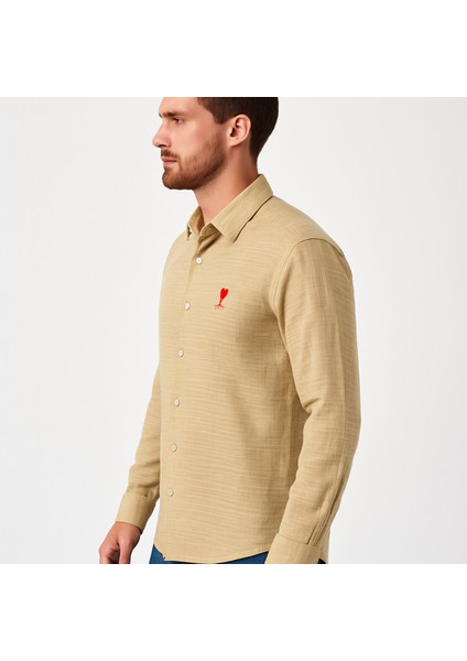 Erkek Nakışlı Keten Gömlek fiyatları