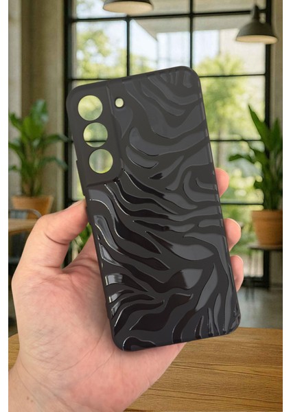 Samsung Galaxy S22 - Zebra Desenli Silikon Darbe Emici Klasik Korumalı Rubber Kılıf