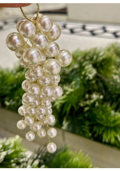 Ithal Yılbaşı Lüks Tasarım Inci Salkım Süs 1 Adet