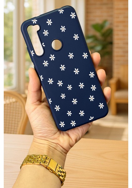 Xiaomi Redmi Note 8 Mini Papatya Desenli Silikon Darbe Emici Klasik Korumalı Rubber Kılıf