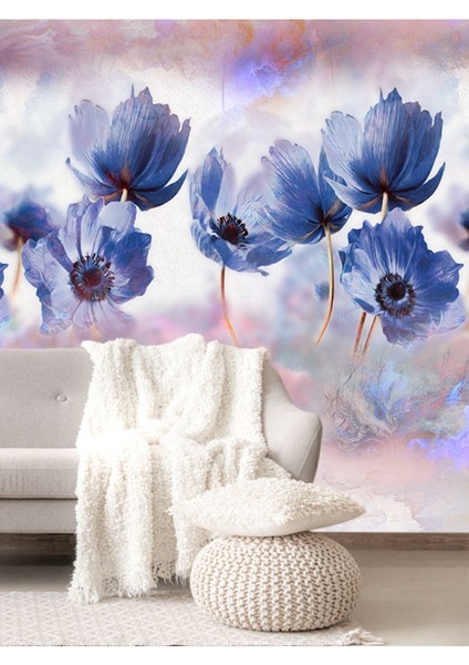 Lale Desenli Silinebilir Yırtılmaz Sağlıklı Tekstil Duvar Kağıdı