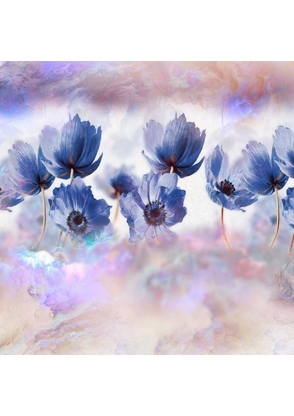 Lale Desenli Silinebilir Yırtılmaz Sağlıklı Tekstil Duvar Kağıdı modelleri